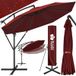 Parasol déporté Tillvex 3m avec manivelle – Protection UV 50+ – Armature en aluminium – Inclinaison réglable – Résistant au vent