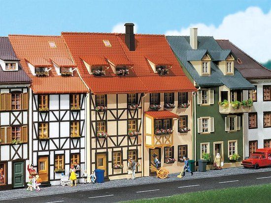 Faller - 2 Reliëfhuizen - Schaal H0 - Modelbouwset