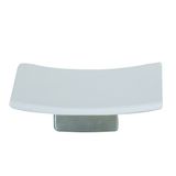 MSV Mahe zeepbakje keramiek roestvrij staal/steengoed wit mat 13,5 x 9 x 3,5 cm