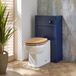 Hudson Reed Warwick WC-Ombouw 50cm Marineblauw Klassiek met Reservoir, Zwarte Spoelknop en Richmond Staand Toilet met Eikeneffect Toiletzitting