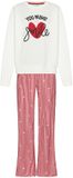 Rebelle MyRebelle Endless Love Comfort Set Katoen Flanel Rood Wit Hartjes Lange Mouw Maat 36