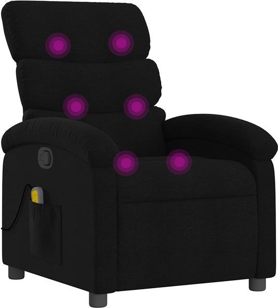 vidaXL Massagestoel verstelbaar stof zwart