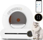 Rhein Beleuchtung Automatische kattenbak, zelfreinigende kattenbak met app-bediening, 65 liter + 9 liter, grote capaciteit