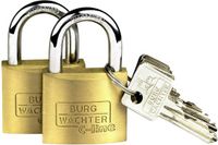 Burg Wächter 2er Set Quadro 222 40 SB Hangslot Gelijksluitend Messing Sleutelslot