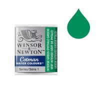 Winsor & Newton Cotman Watercolor Paint - Intense Green - Half Pan