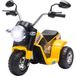 Moto électrique tout-terrain pour enfants, 6 V, 20 W, marche avant/arrière, 3 roues, effets lumineux et sonores, jaune/noir
