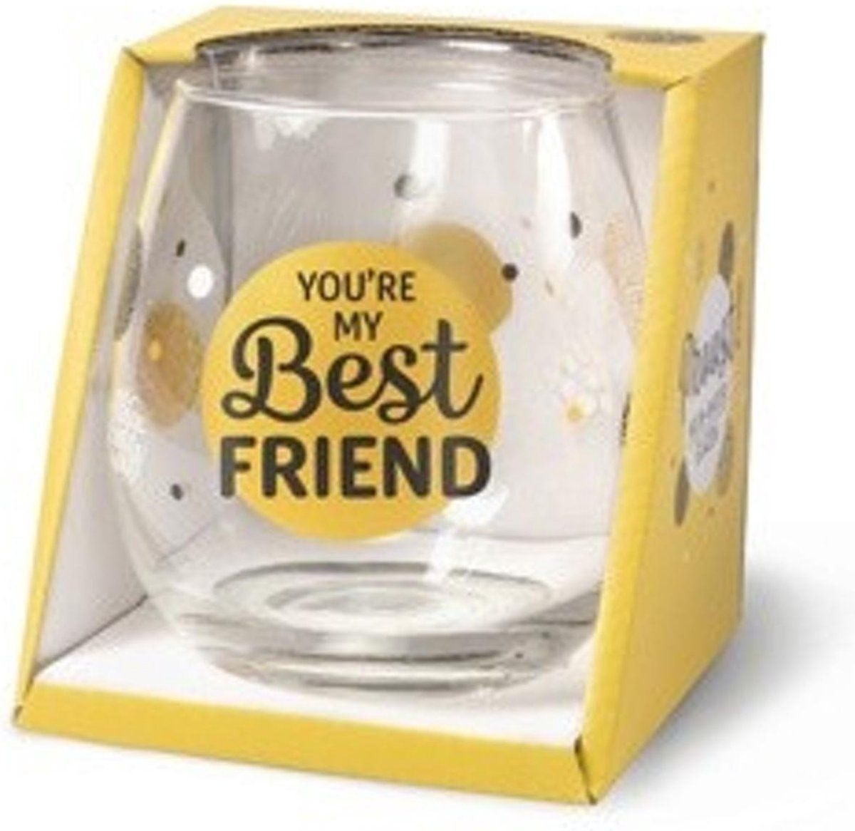 Snoepkado.com Wijnglas - Waterglas - You're my best friend - Gevuld met Italiaanse Sorini bonbons - Cadeauverpakking