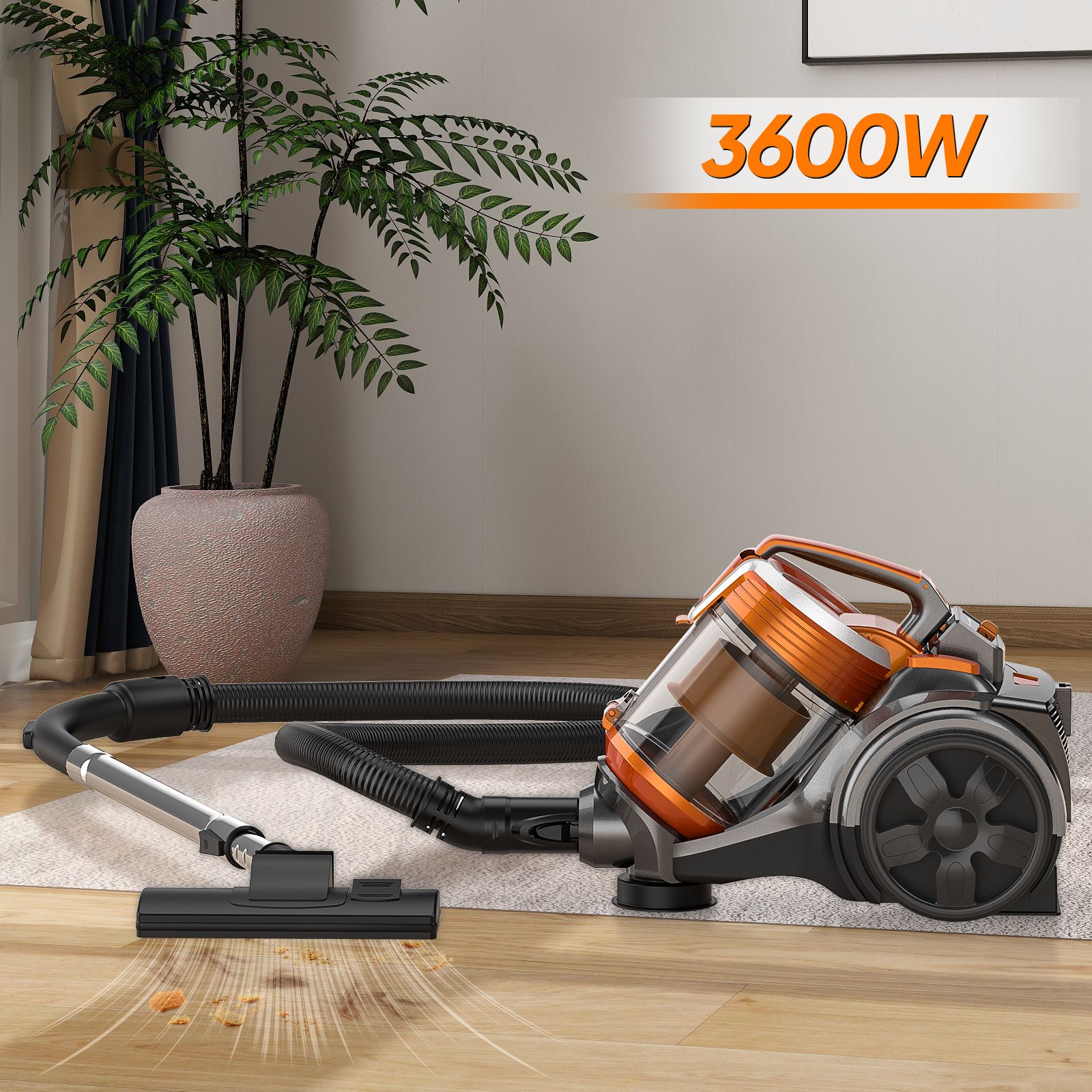 TKKEACE 3600W 15000PA A Stofzuiger Vacuüm multi-cyclonische Filtratie gevulde Vacuüm Harde Vloeren Tapijten FET Haar