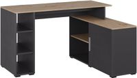 Vicco Rudy Hoekbureau – 135 x 110 cm met planken Antraciet/Artisan