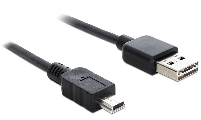 DeLOCK 1m USB 2.0 A - mini USB kabel - zwart