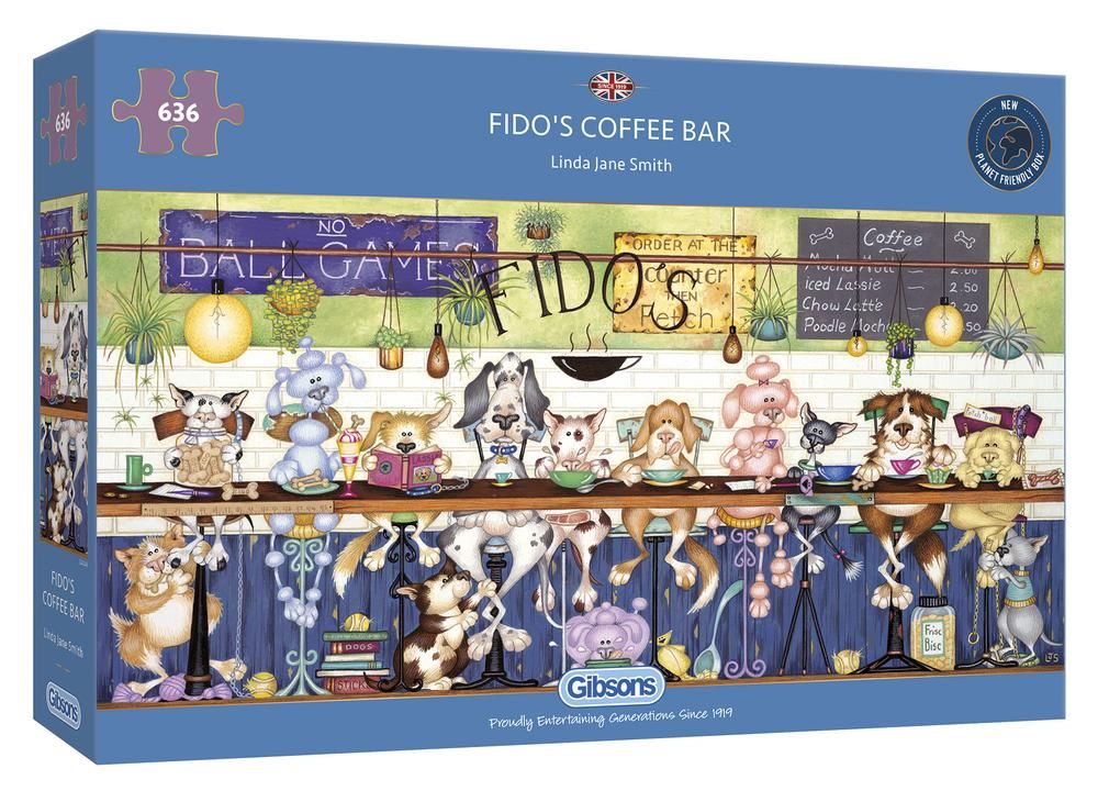 Gibsons Fido's Coffee Bar Puzzel (636 stukjes) - Diverse Kleuren