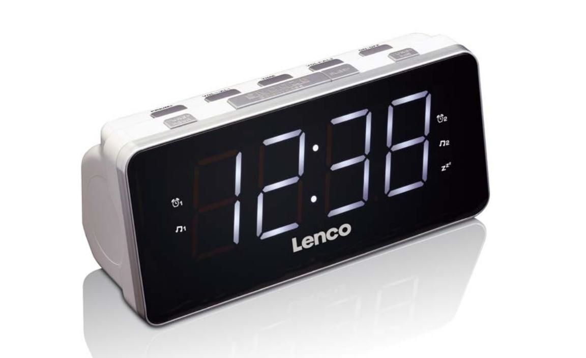 Lenco CR-18 - Digital Clock Radio - Black/Silver
