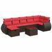 vidaXL 8-delige loungeset met kussens, polyrattan, bruin
