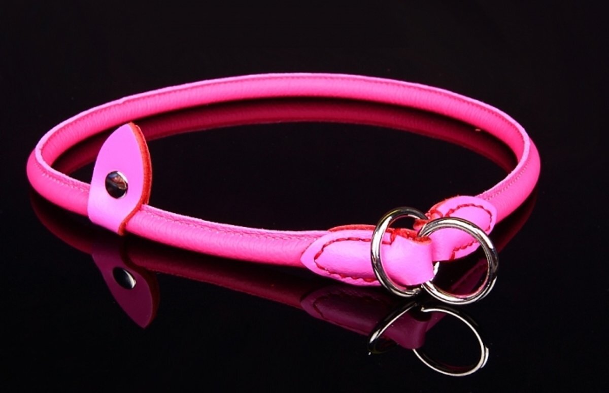 Dog's Companion Leren sliphalsband - 50 cm x 8 mm - Roze