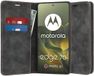 Techsuit Hoesje geschikt voor Motorola Edge 70 - Confy Book Wallet Case - Zwart