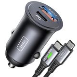 INIU Autolader, 60W, USB C, 2 poorten, Snel opladen