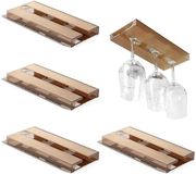 Azomor® Porte-verres à vin suspendu set de quatre sans perçage pour cuisine et bar