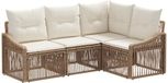 vidaXL Banc de jardin beige polyrattan 4 places