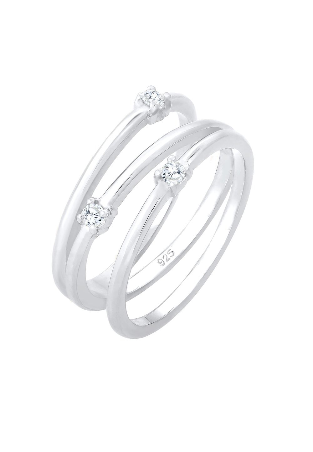 Elli Ring Dames Wikkel Filigraan Elegant - Verguld Zirkonia Kristal - 925 Sterling Zilver