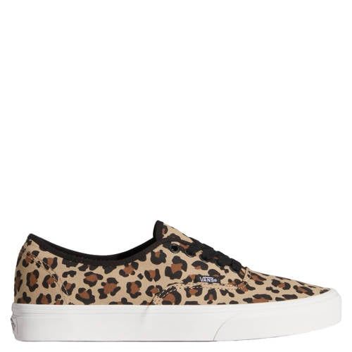 VANS Authentic Animalier sneakers met panterprint lichtbruin