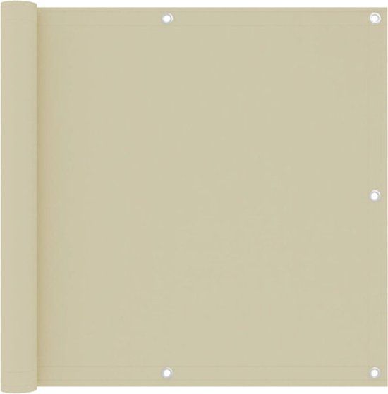 vidaXL Balkonscherm 90x300 cm Oxford Stof Crème