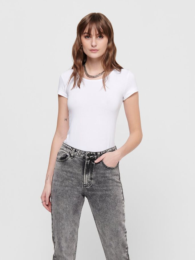 ONLY ONLLIVE Women's T-Shirt - White - Size L