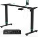 JUMMICO In hoogte verstelbaar bureauframe 73-122 cm, tafelframe, in hoogte verstelbaar met kabelgoot en USB, bureauframe in hoogte verstelbaar met 4 posities geheugen (zwart)