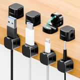 Euqvunn Kabelhouder Clips, 8 Stuks Zelfklevende Kabelklemmen, Kabelsnoer Organizer voor USB Oplaadkabel, Voedingskabels, Muiskabel voor Thuis, Kantoor (Zwart)