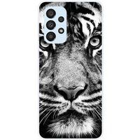 Samsung Galaxy A33 5G Tigre blanc et noir bedrukt siliconen hoesje