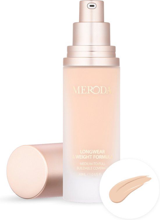 Meroda Universal Foundation - 4W | Lichtbeige met een neutrale ondertoon - 30ml
