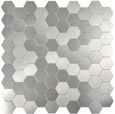 BES LED Zelfklevende Mozaïek Tegel - Afimera Hexagon - Geborsteld Zilver - 291x286x4mm