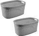 Hega Hogar Rotan line panier à linge - 2x - gris argenté