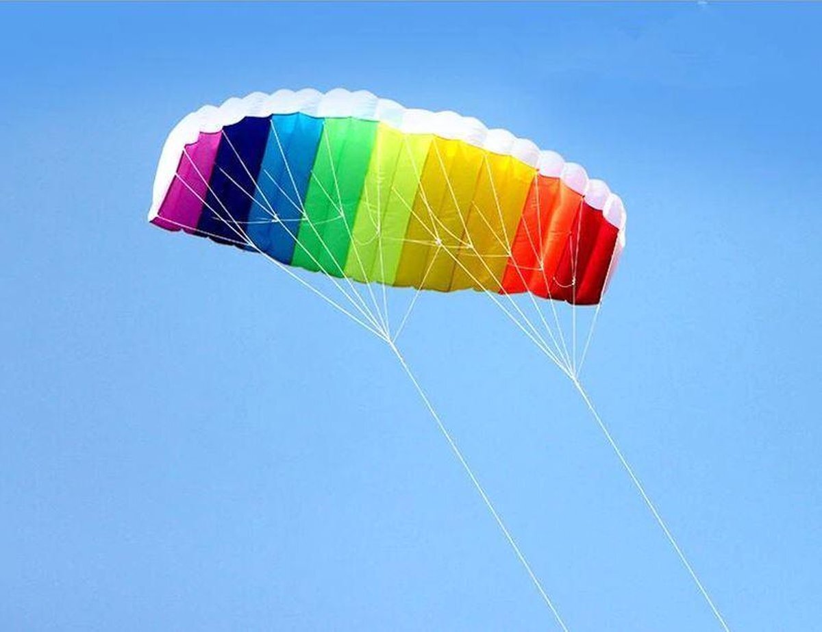 BukkitBow - Regenboog Vlieger - XL Matrasvlieger - Kite Parachute Vlieger