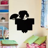 Ambiance Sticker Schoolbordsticker - uitwisbare zelfklevende muurstickers - KARIKATUUR VAN EEN JAPANSE VROUW - 50x55cm