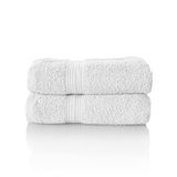 ALCLEAR Premium badstof handdoekenset, wit, 2x handdoeken 50x100 cm