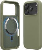 kwmobile telefoonhoesje geschikt voor Apple iPhone 17 Pro - Hoesje met magneet compatibel met MagSafe - Smartphone case in grijsgroen
