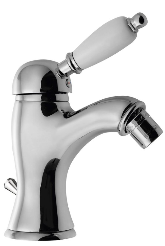 Sapho Kirke White Opbouw Bidet Mengkraan Chroom met Pop-up Waste