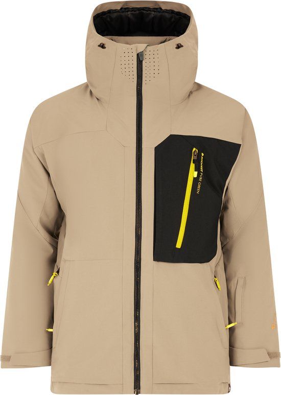 Protest Prtwest Skijas Heren Winterjas Skipasvak Waterkolom 10K Bamboo Beige Colorblock XL