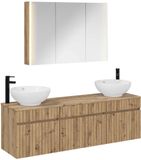 vidaXL Badkamerkastenset 4 st Artisanaal eiken Bewerkt hout