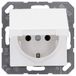 Jung SCHUKO®-wandcontactdoos, 16 A 250 V ~, klapdeksel, thermoplast, Serie A, alpinewit