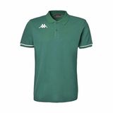 Kappa Barli Polo Heren Groen/Wit Gestreept Katoen Korte Mouw Regular Fit 3XL