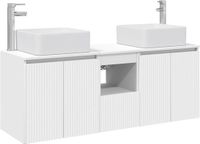vidaXL Badkamerkastenset 3 st Wit 49,5 x 41 x 63 cm Bewerkt hout