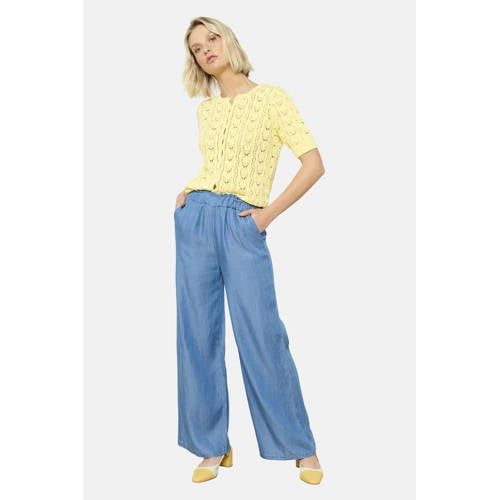 LOLALIZA Denim Wide Leg Regular Waist Broek Medium Blue Denim