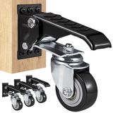 VEVOR Set van 4 Zwenkwielen Werkbank max. 74,8 kg Draagvermogen Meubelwielen Dubbel Kogellager Zwaarlastwielen van Polyurethaan Transportwielen met Rem Industriële Wielen 160x70x174mm
