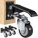 VEVOR Set van 4 Zwenkwielen Werkbank max. 74,8 kg Draagvermogen Meubelwielen Dubbel Kogellager Zwaarlastwielen van Polyurethaan Transportwielen met Rem Industriële Wielen 160x70x174mm
