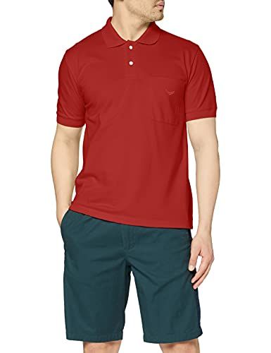 Trigema Poloshirt voor heren met borstzak - rood (kersen) - M
