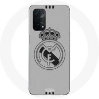 Real Madrid Club de Fútbol Grijze Achtergrond Maniacase Hoesje voor Oppo A74 5G