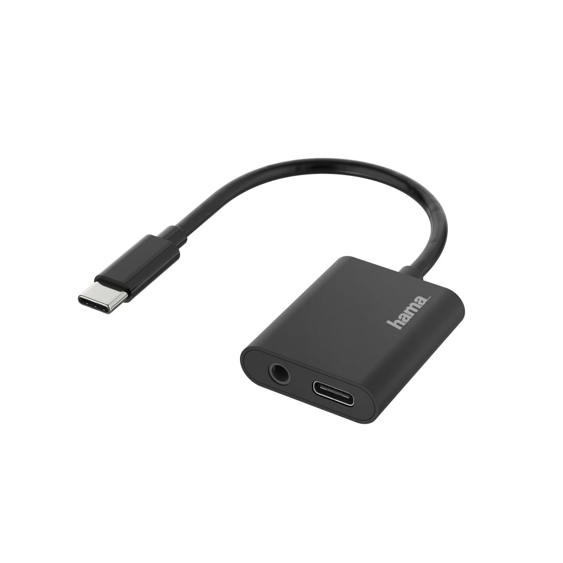Hama Audio Adapter USB-C - 3.5mm Jack/USB-C - Zwart