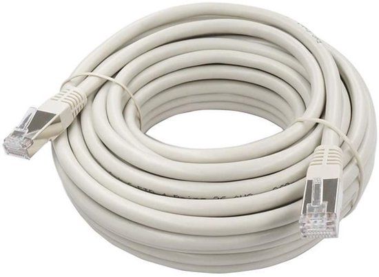 Lineaire RJ45 Cat.6-kabel - 10 m - Beige