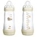 MAM Anti-koliek babyfles, vanaf 4 maanden, 320 ml, met zuignap met 3 snelle doorstroming van siliconen, gemakkelijk aan te nemen, zelfsteriliserend en gemakkelijk te reinigen, Easy Start Anti-Colic